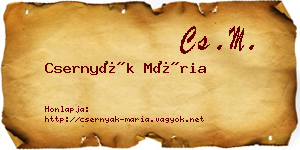 Csernyák Mária névjegykártya