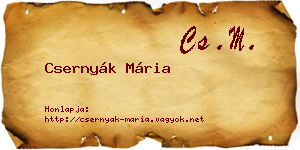 Csernyák Mária névjegykártya
